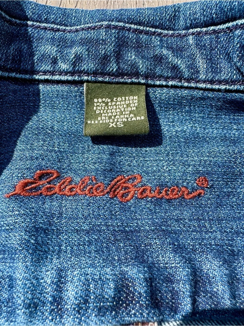 Eddie Bauer Women's Blue Denim Blazer Jacket